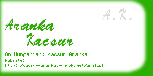 aranka kacsur business card